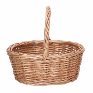 Cestino vimini naturale ovale medio mini