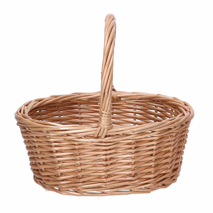 Cestino vimini naturale ovale medio mini