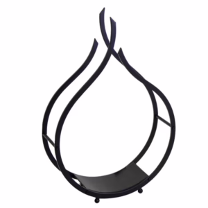 Porta legna metallo fiamma nero