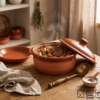 Casseruola in terracotta con coperchio cm 20