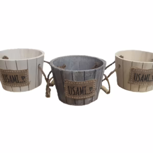 Set 3 Secchielli Mastellini in Legno con Manici