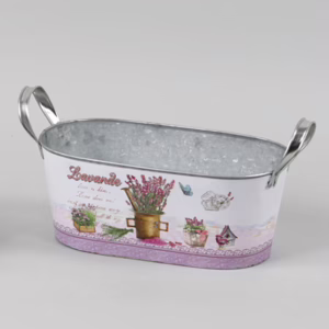 Vaschetta Porta vaso latta grande ovale Lavande