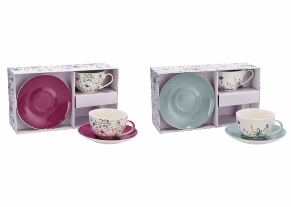 Servizio da tè in porcellana New Bone China per 2 persone