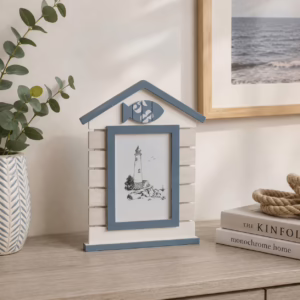 Portafoto mare da tavolo bianco e azzurro