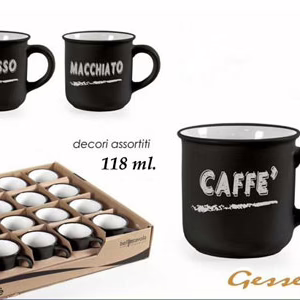 Tazzine da caffè 6 pz ceramica nera