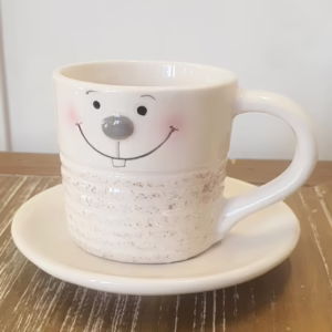 Tazza Coniglio in Ceramica con Piattino