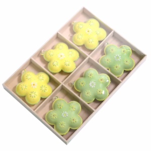 Set 6 Decorazioni a Fiore in Metallo