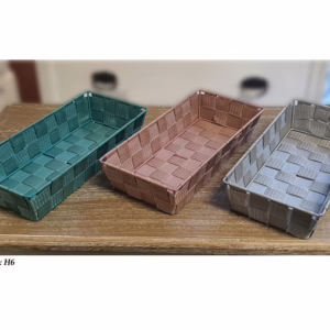 Cestini rettangolari 3 pezzi in tessuto sintetico Velum-ass.