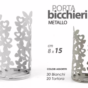 Porta bicchiere metallo cm. 8x15