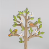 Albero Decorativo in Legno con Uccellini e Fiori