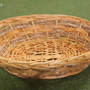 Cesta Ovale "Roberta"  Vimini Miele con Intreccio a Treccia