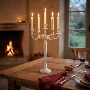 Candelabro Classico a 5 Bracci – Bianco