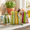 Set 3 Sacchetti in Stoffa a Righe "Primavera" con Coulisse