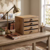 Mini Cassettiera Porta tutto in Legno Rustico – 4 Cassetti