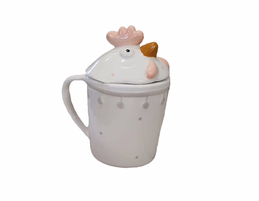 Tazza gallina in ceramica