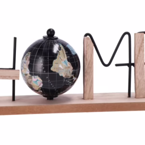 Decorazione legno con mappamondo modello home e love