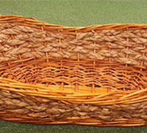 Cesto Ovale in Vimini Miele e Corda Intrecciata