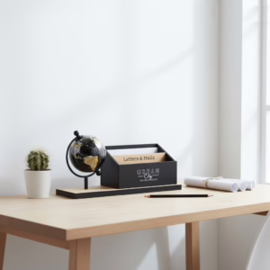 Portalettere "Urban City" con Mappamondo Decorativo